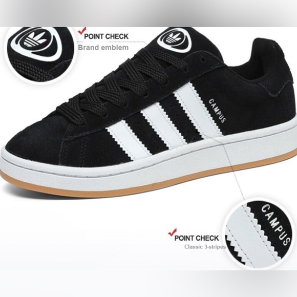 NWT Adidas Campus 00s Black White Gum Kid - Picture 2 of 2